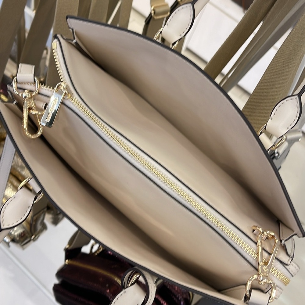 Michael Kors Sheila Medium Signature Logo and Metallic Satchel Crossbody CZ NWT - Picture 8 of 16